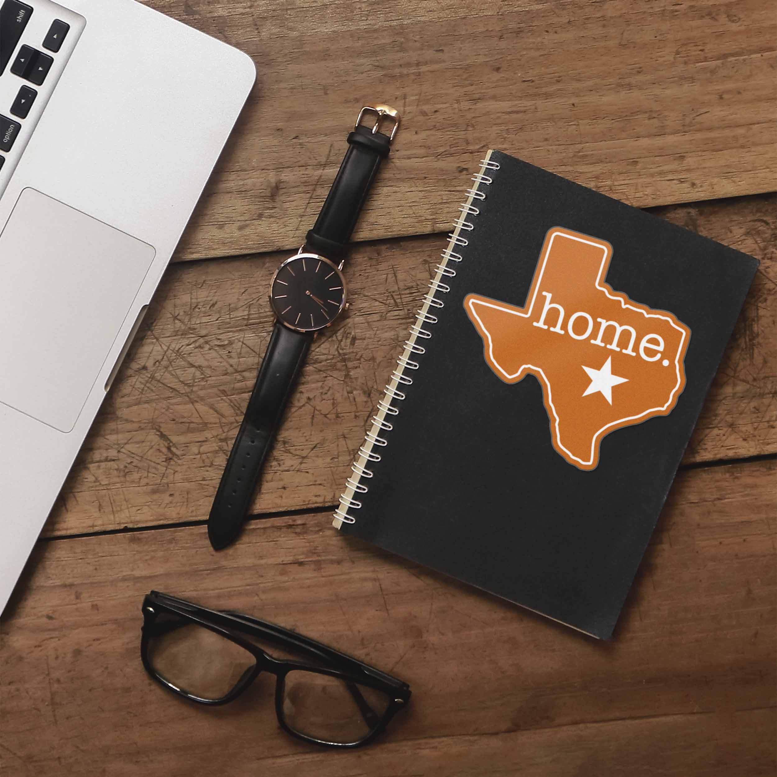 Home Austin Texas Map Sticker - Orange TX Sports Decal