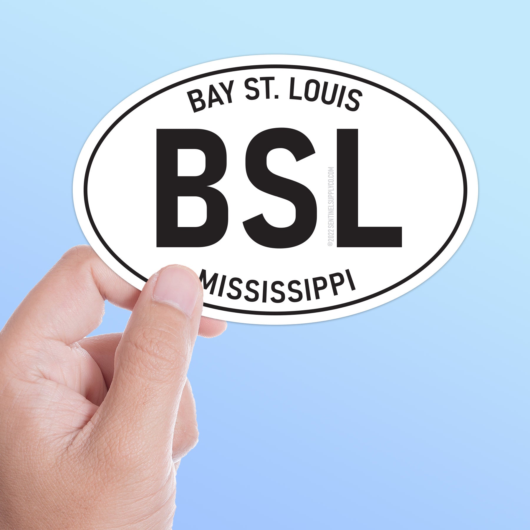 Bay St. Louis Mississippi White Oval Sticker