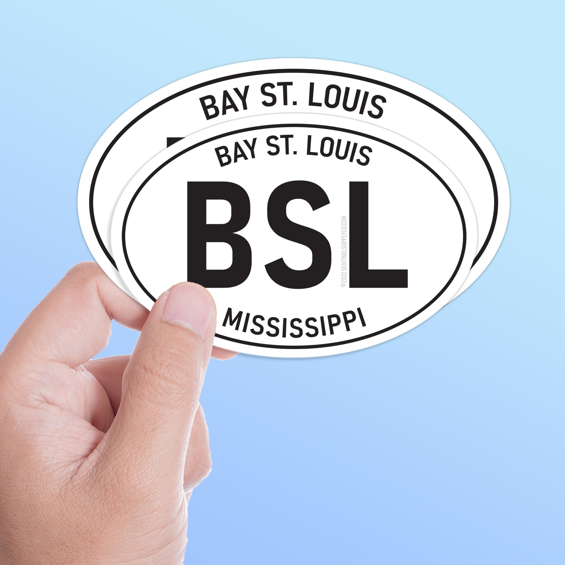 Bay St. Louis Mississippi White Oval Sticker