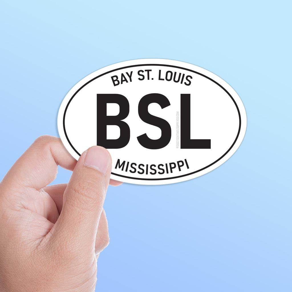 Bay St. Louis Mississippi White Oval Sticker