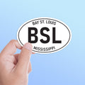 Bay St. Louis Mississippi White Oval Sticker