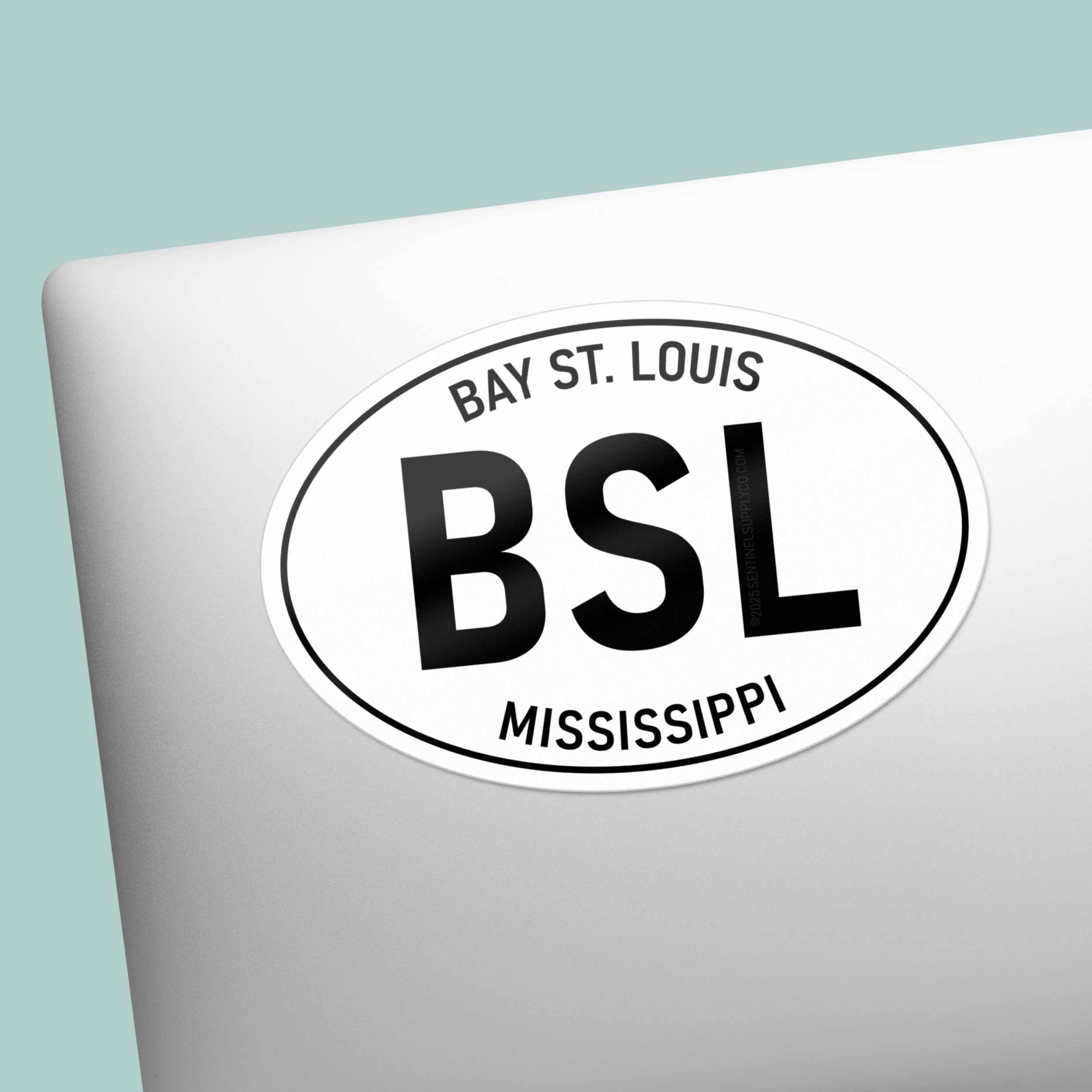 Bay St. Louis Mississippi White Oval Sticker