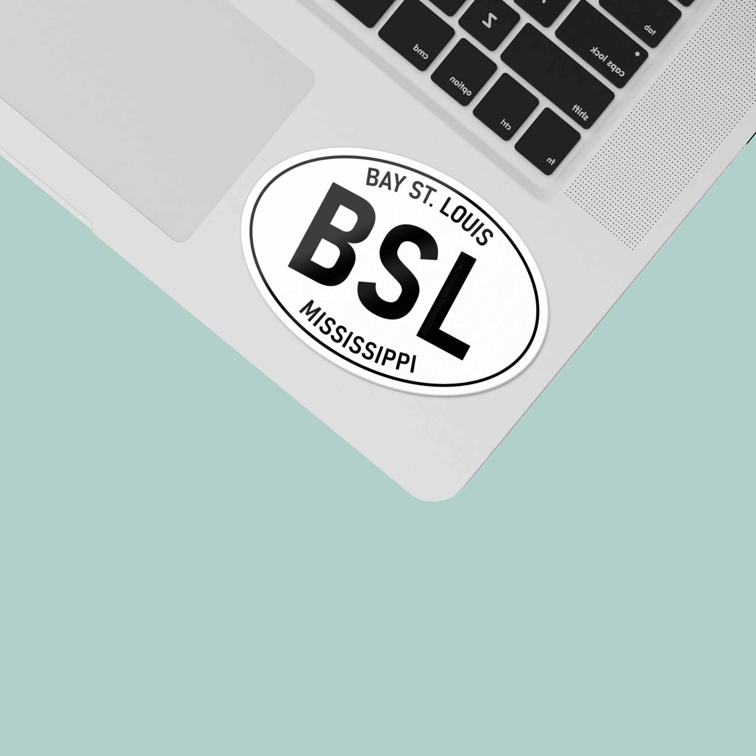 Bay St. Louis Mississippi White Oval Sticker