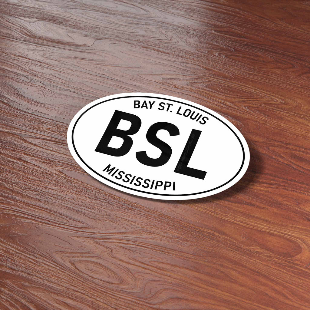 Bay St. Louis Mississippi White Oval Sticker