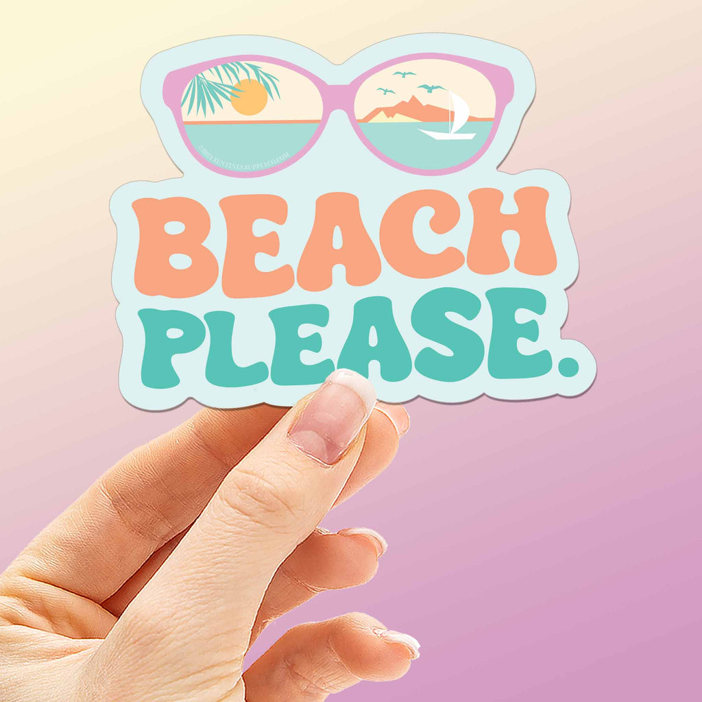Beach Please Sticker