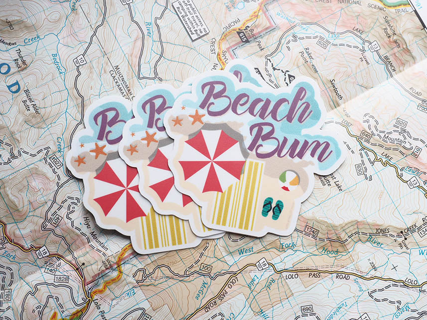 Beach Bum Sticker