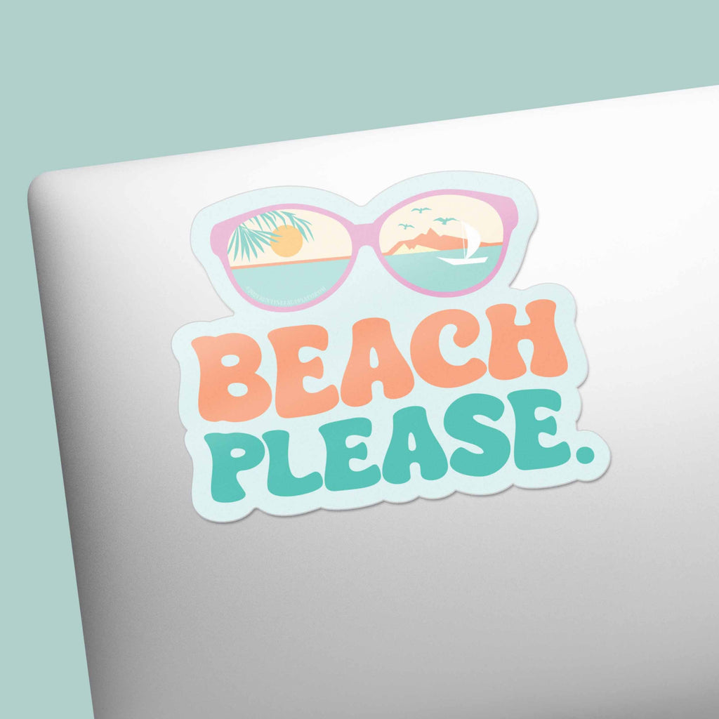 Beach Please Sticker