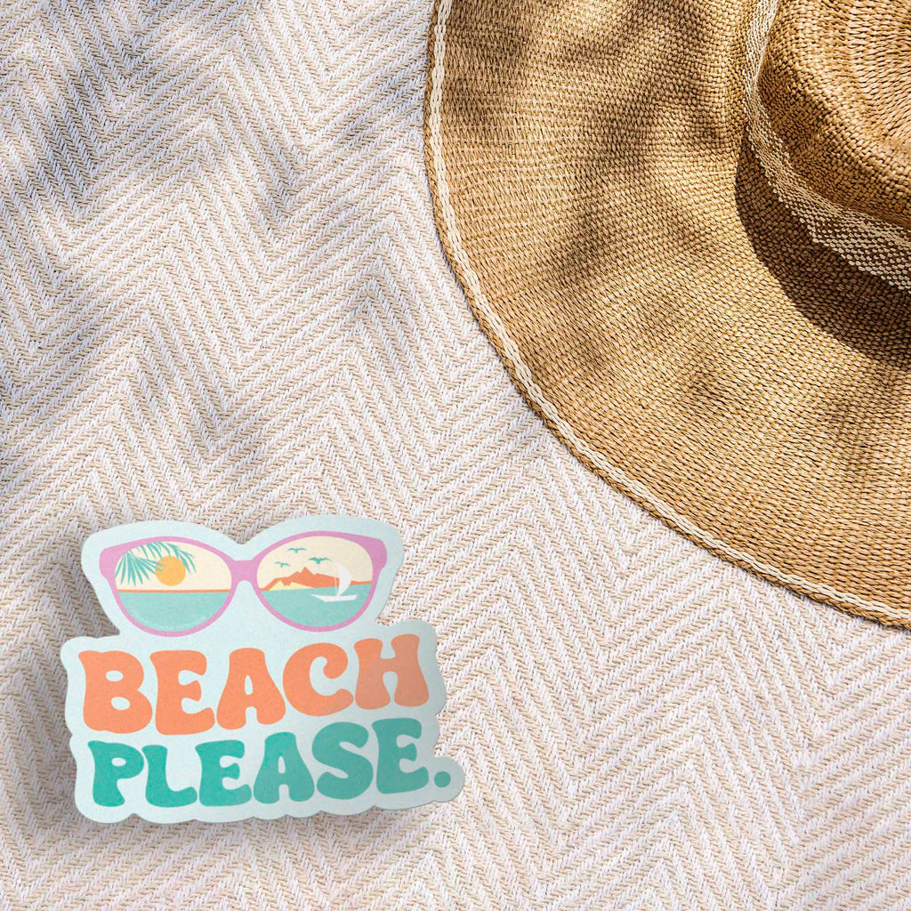 Beach Please Sticker
