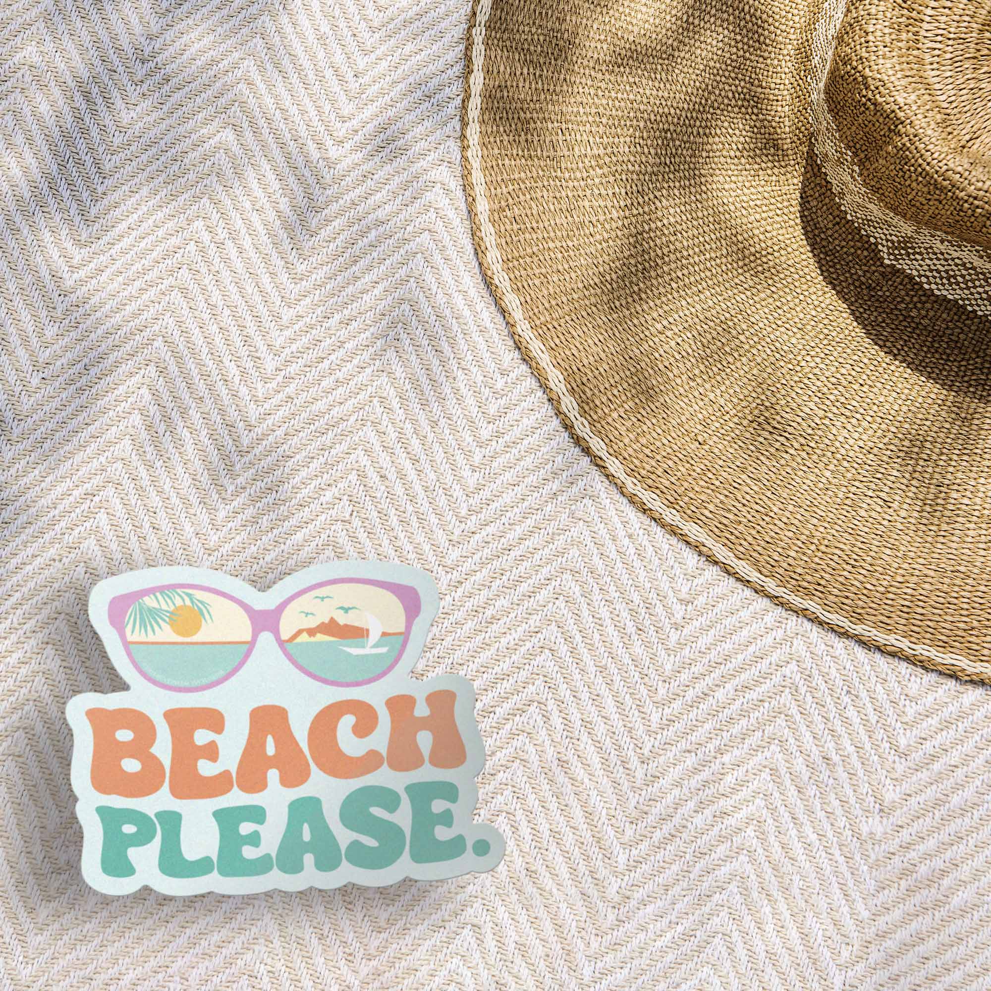 Beach Please Sticker