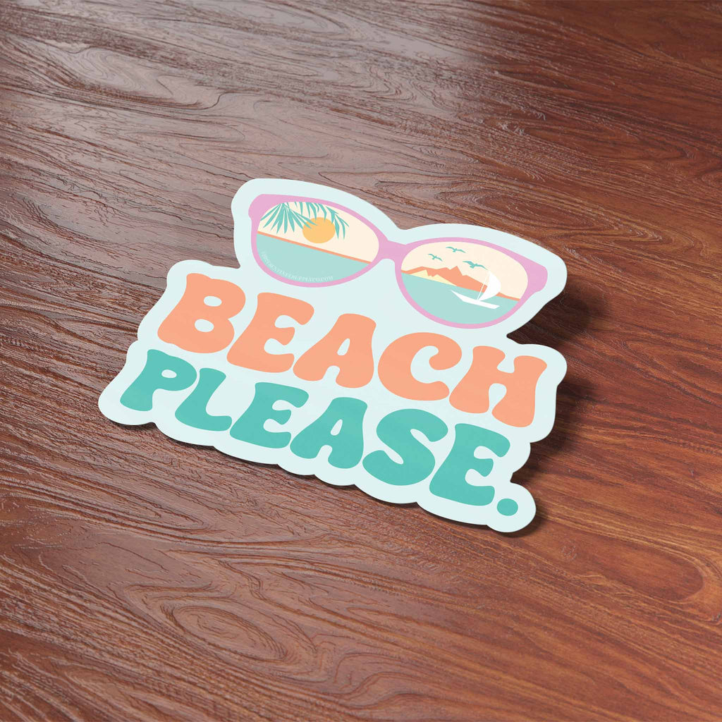 Beach Please Sticker