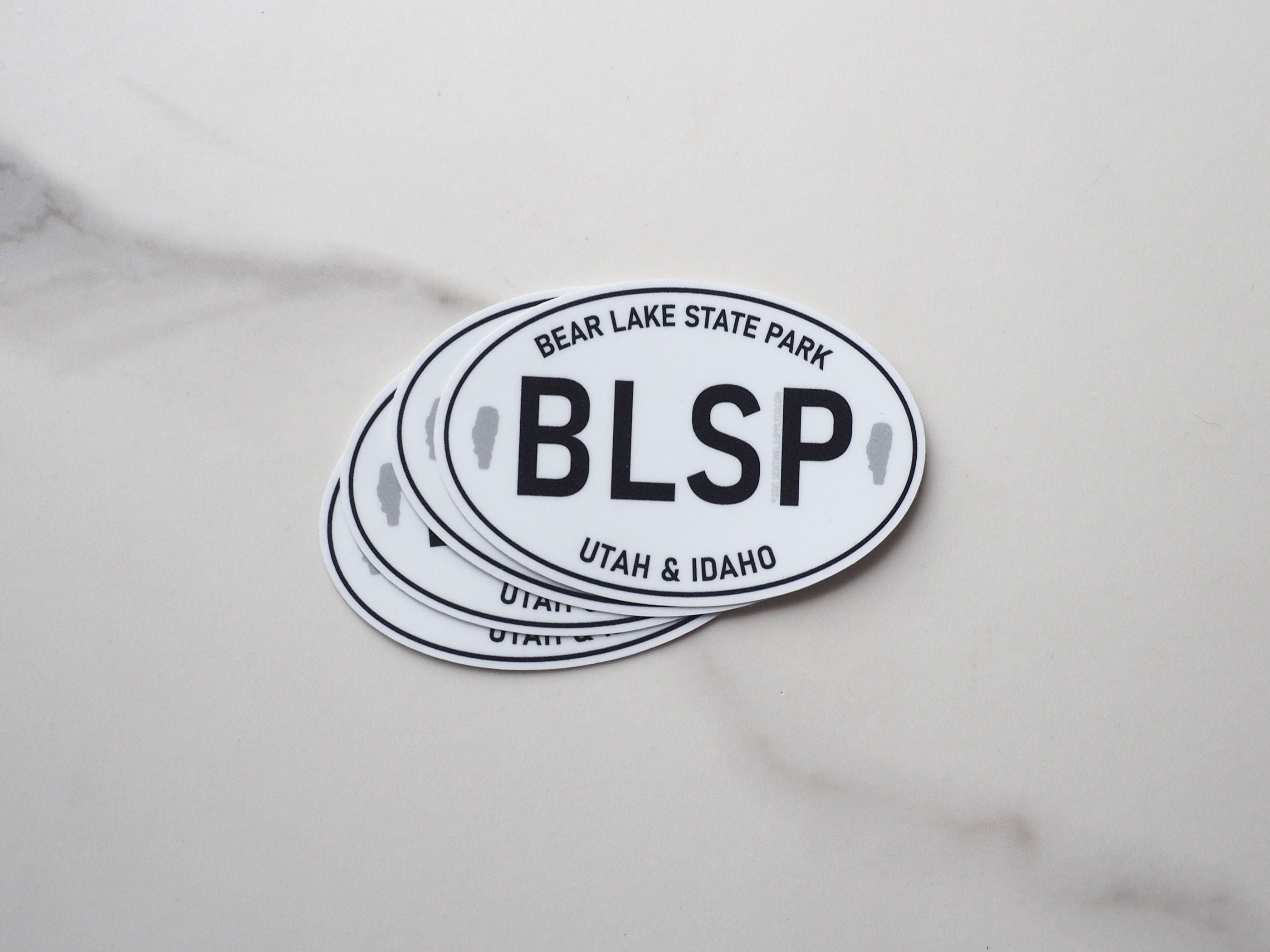 White Oval Bear Lake Idaho & Utah Sticker