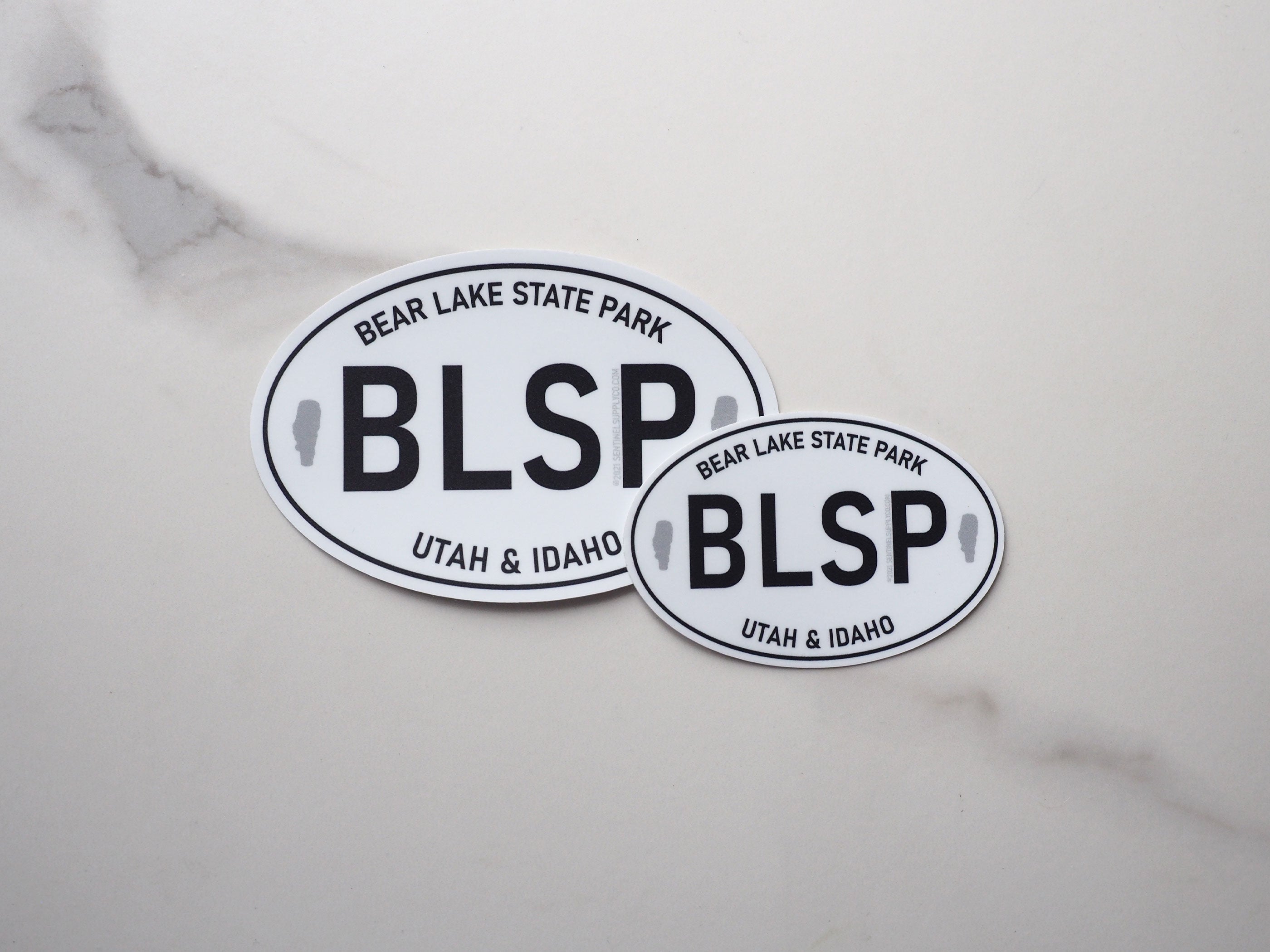 White Oval Bear Lake Idaho & Utah Sticker