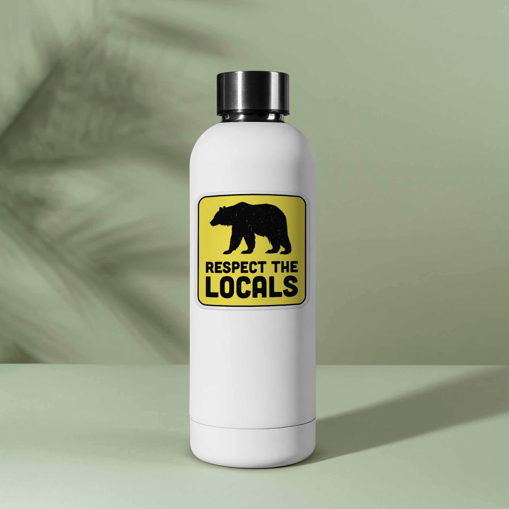 Respect the Locals Bear Sticker - Funny Nature Decal