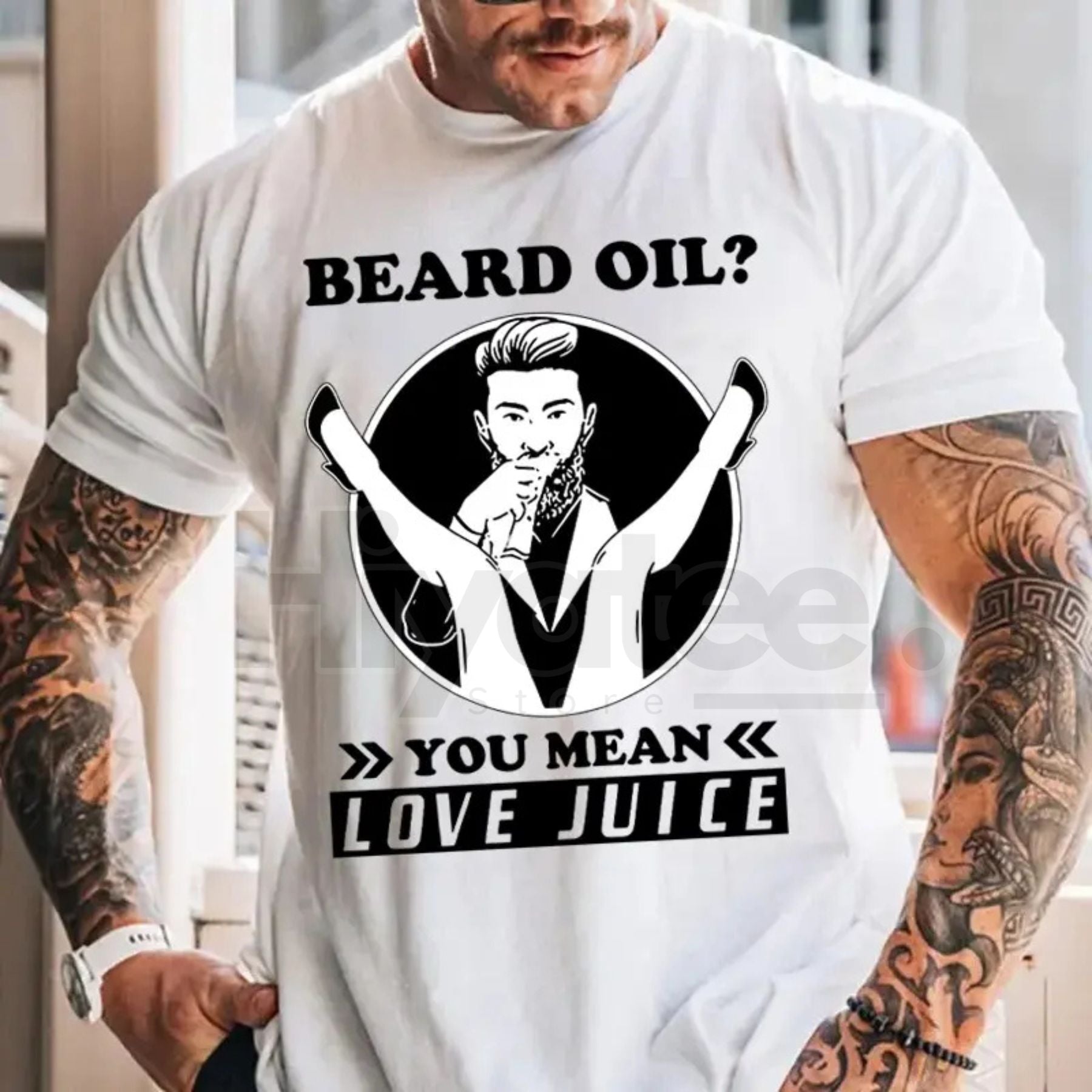 "Beard Oil? You Mean Love Juice" Funny Men's T-Shirt
