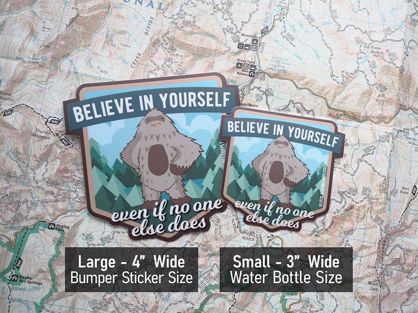 Bigfoot's Biggest Fan Set - 5 Sasquatch Stickers + Pinback Button