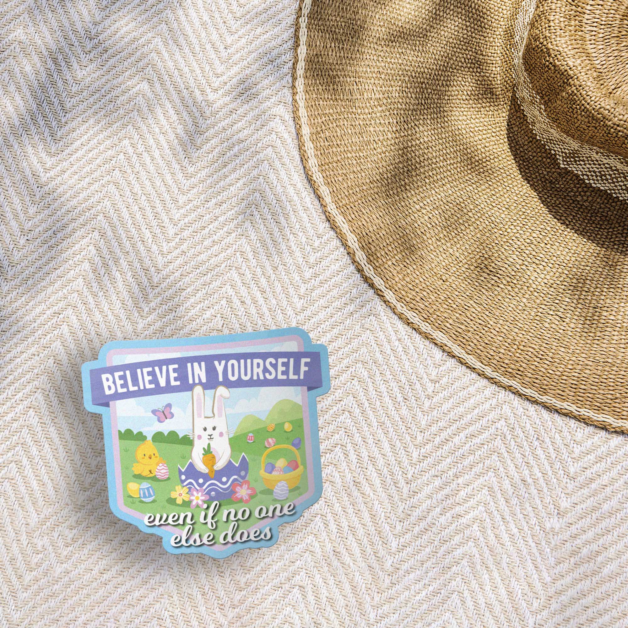 Easter Bunny Believe in Yourself Sticker