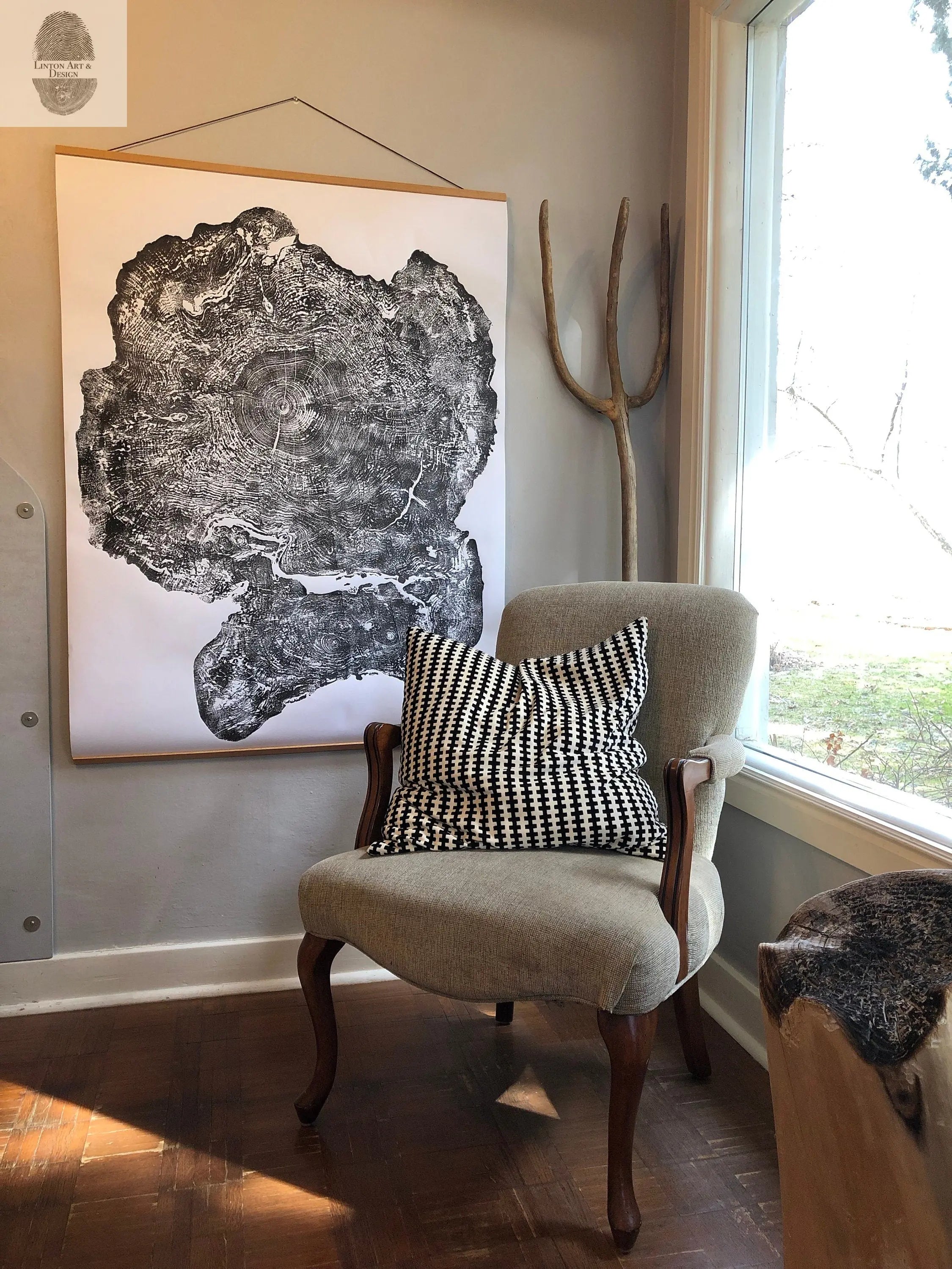 Big Leaf Maple, Tree ring print, Massachusetts art, Oversized tree ring Art, hand pressed tree rings, tree ring art print, Arborist art gift
