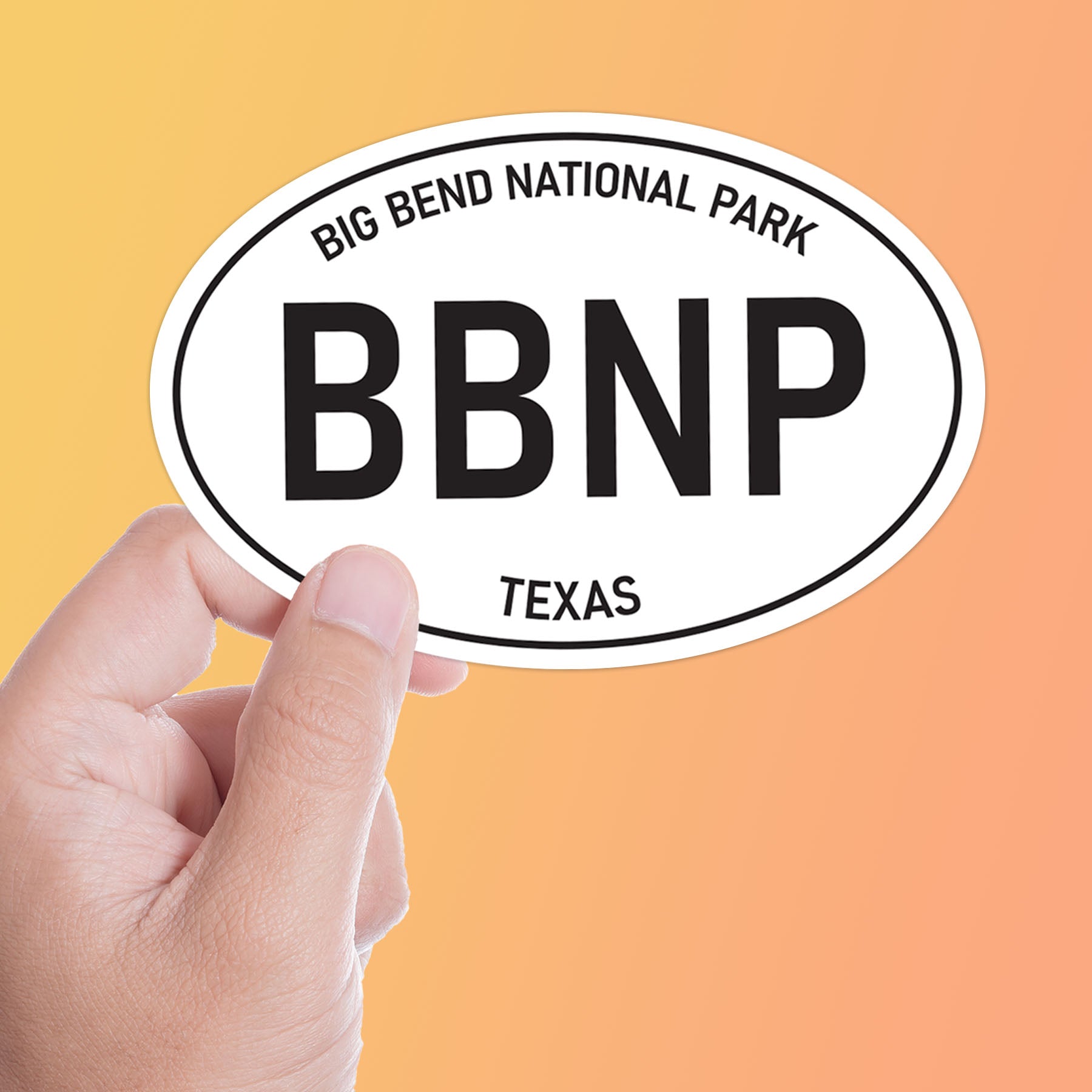 White Oval Big Bend National Park Texas Sticker