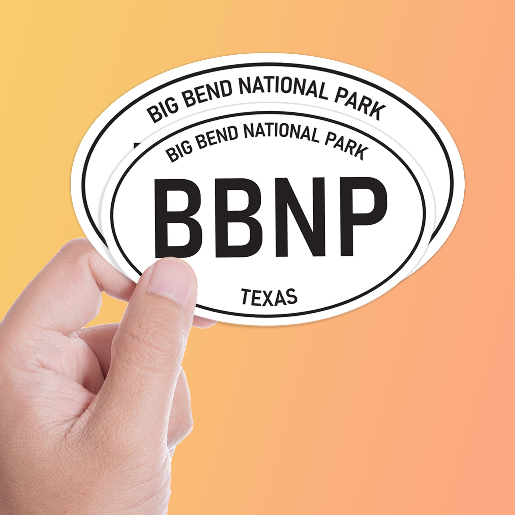 White Oval Big Bend National Park Texas Sticker