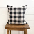 Black and White Small Buffalo Pillow Cover 18x18 | Modern Farmhouse | Designer Pillow | High End Textured Fabric