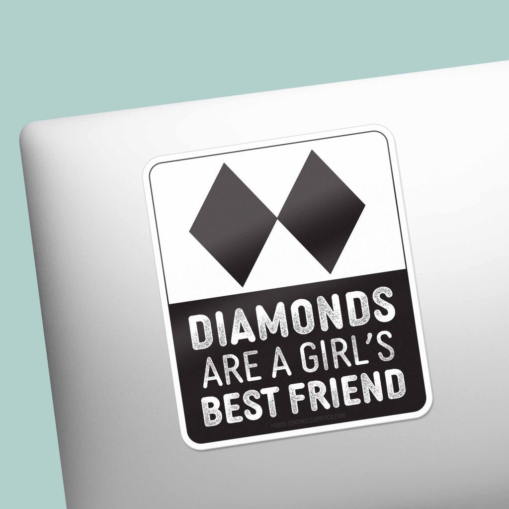 Diamonds are a Girl's Best Friend Skiing Sticker