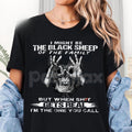 "Black Sheep of the Family" Skull with OK Print T-Shirt - Funny Rebel Slogan Tee, Unisex Edgy Graphic Apparel, Ironic Statement Shirt