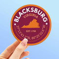 Blacksburg Virginia Map Sticker - Cute VA Decal