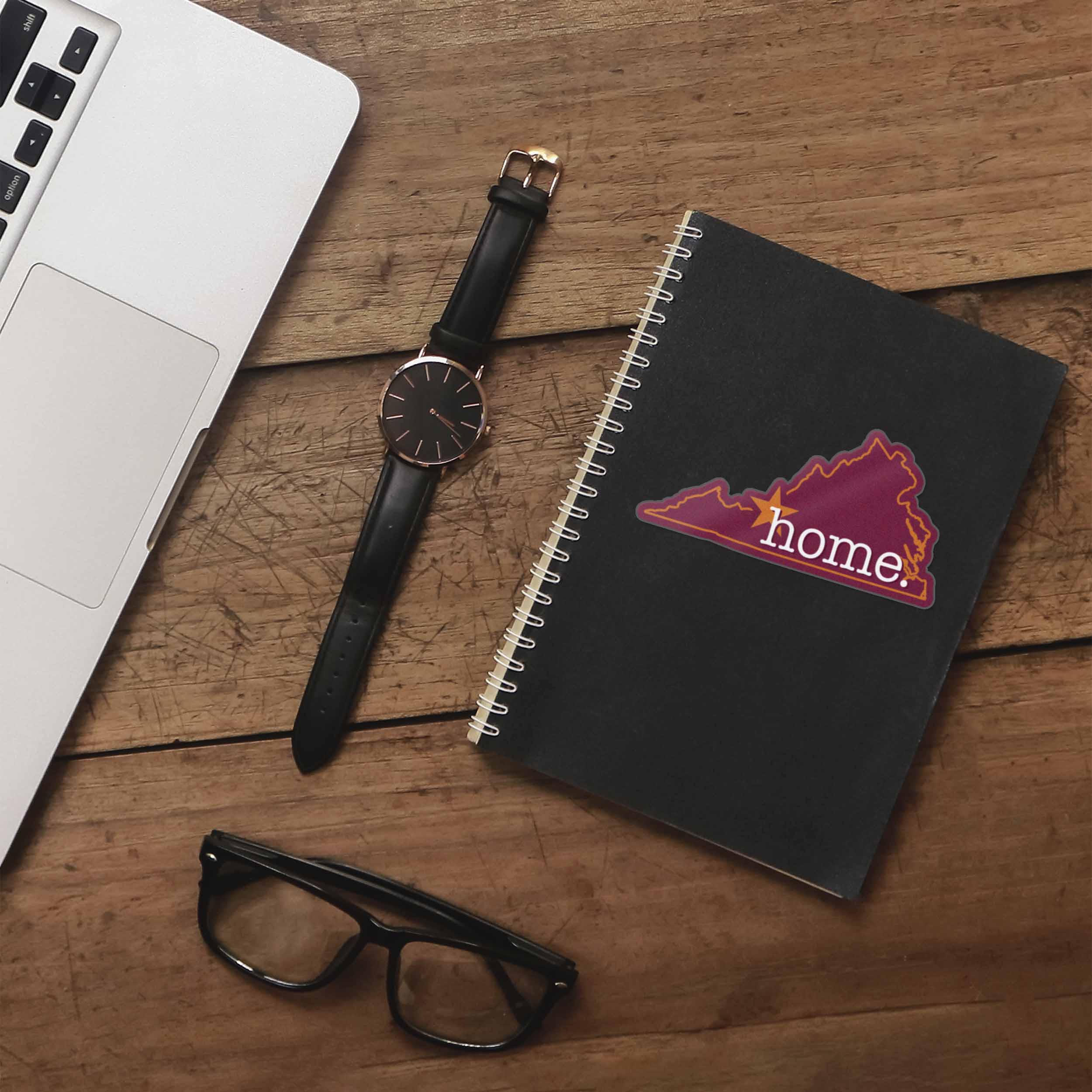 Home Virginia Map Sticker - Maroon Blacksburg VA Decal