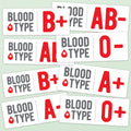 Blood Type Stickers - Set of 3 Mini Helmet Decals