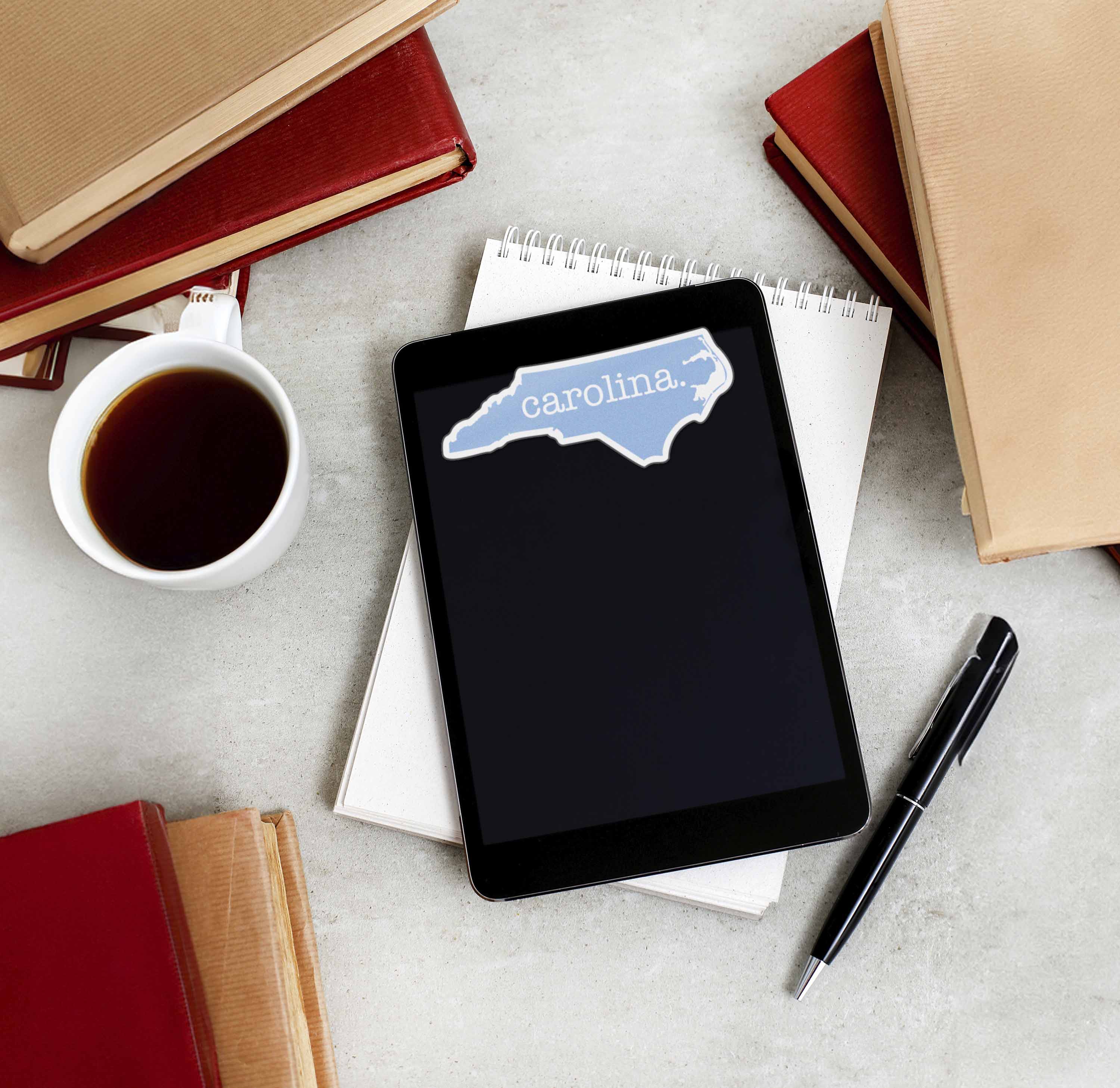 Light Blue North Carolina Sticker - Cute NC Decal