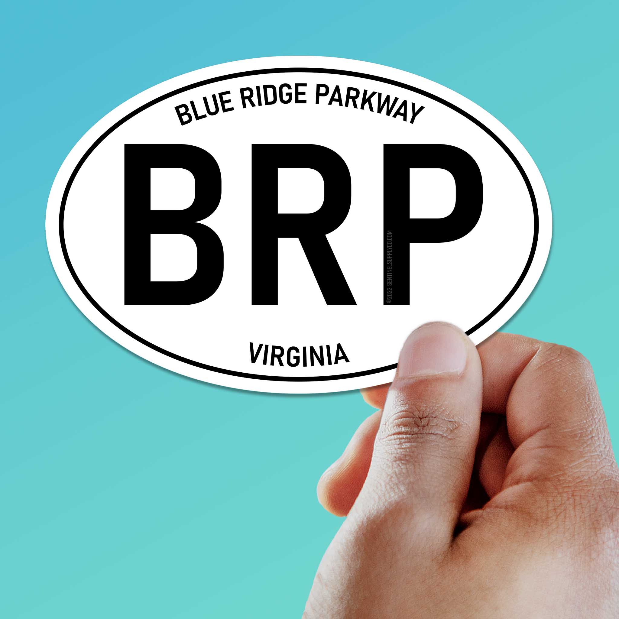 Blue Ridge Parkway White Oval Sticker - Virginia & North Carolina Decals