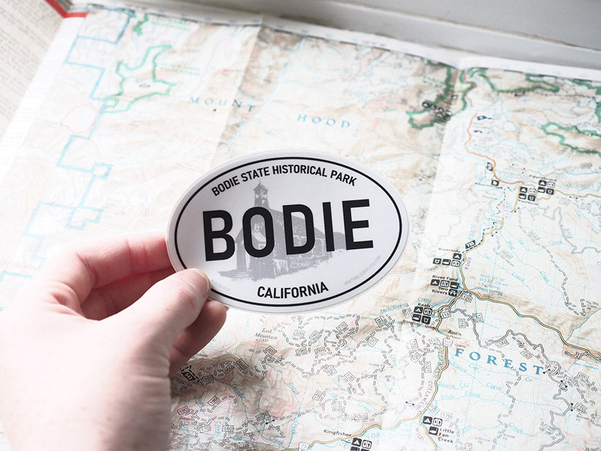Bodie Ghost Town White Oval Sticker 3" & 4"