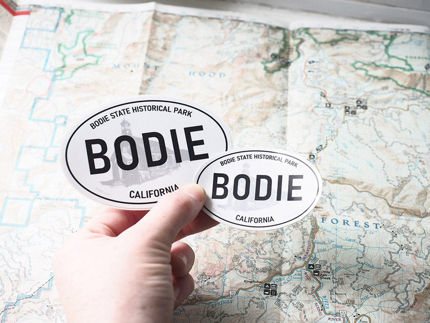 Bodie Ghost Town White Oval Sticker 3" & 4"