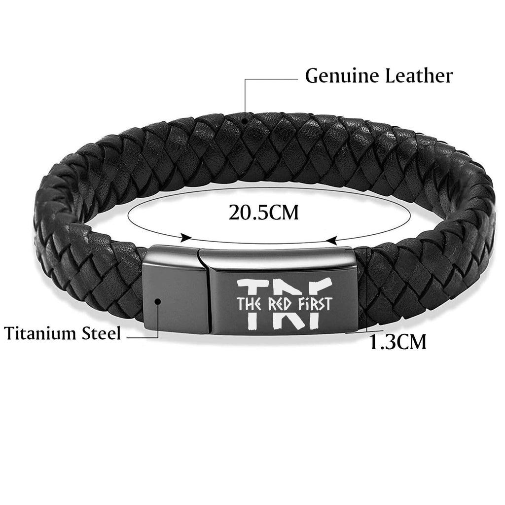 Custom Engraved Leather Bracelet Dad and Name | Gift for Dad, Gift for Husband, Special Gift for Father's Day  | Personalized Unisex Bracelet 682221