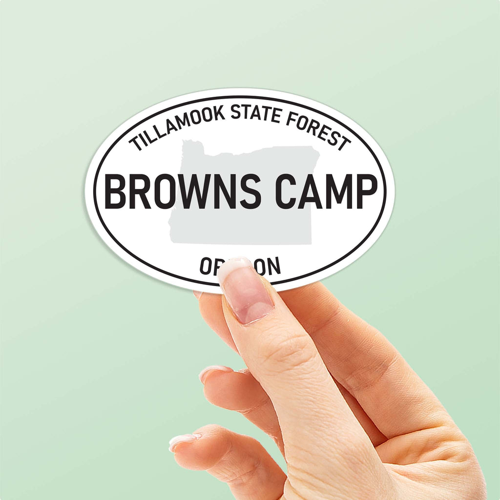 Browns Camp Oregon White Oval Bumper Sticker