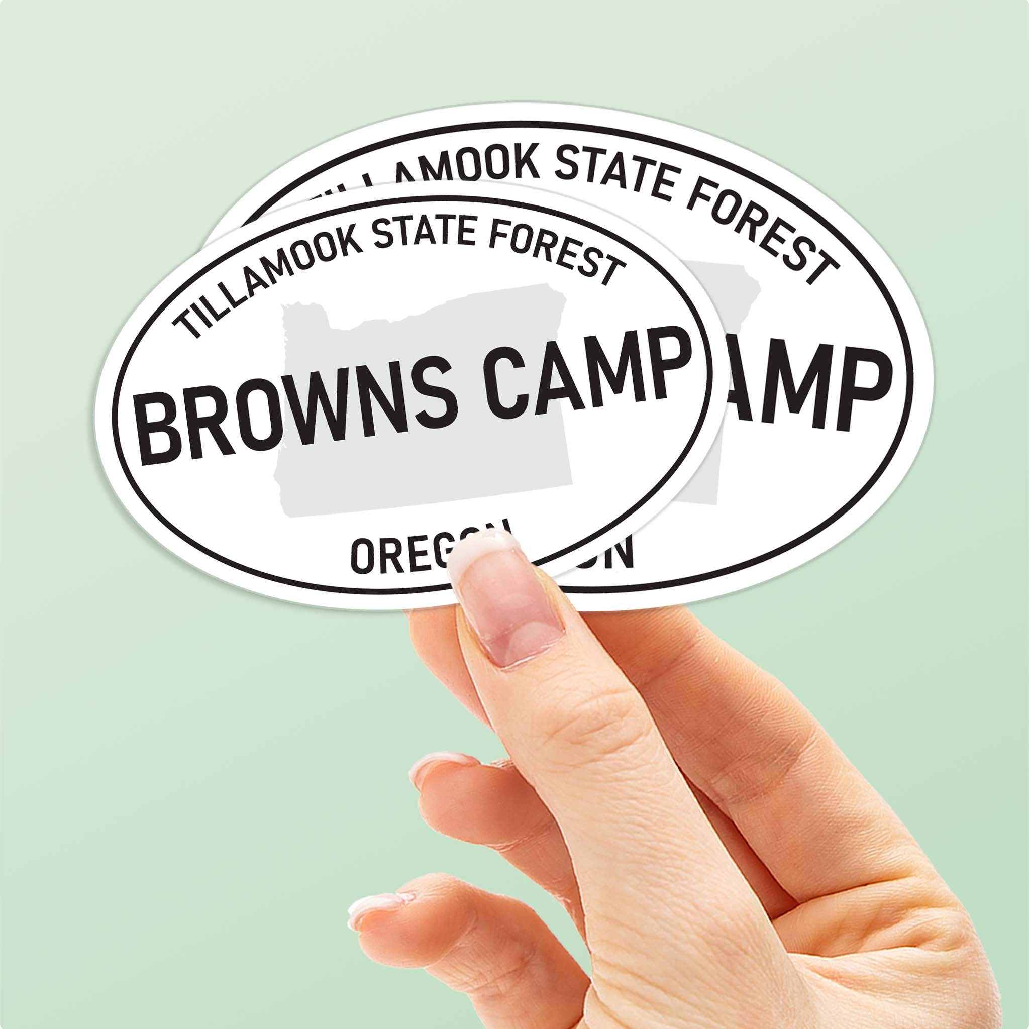 Browns Camp Oregon White Oval Bumper Sticker
