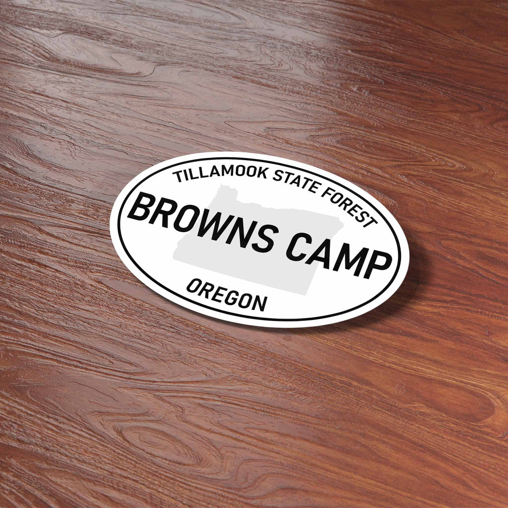 Browns Camp Oregon White Oval Bumper Sticker