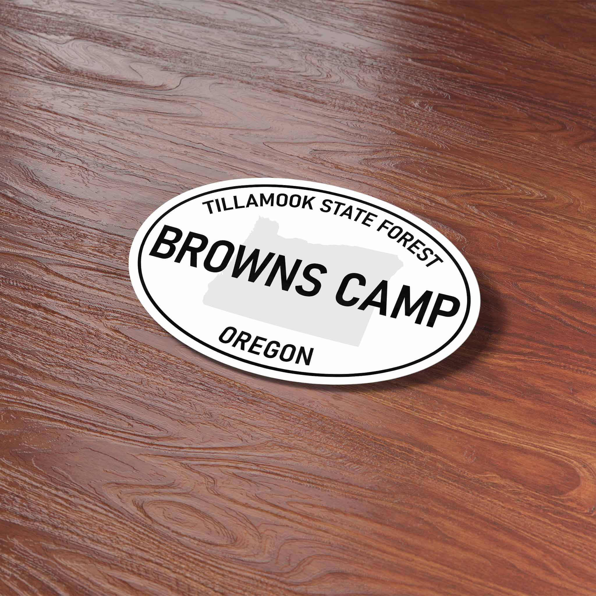 Browns Camp Oregon White Oval Bumper Sticker