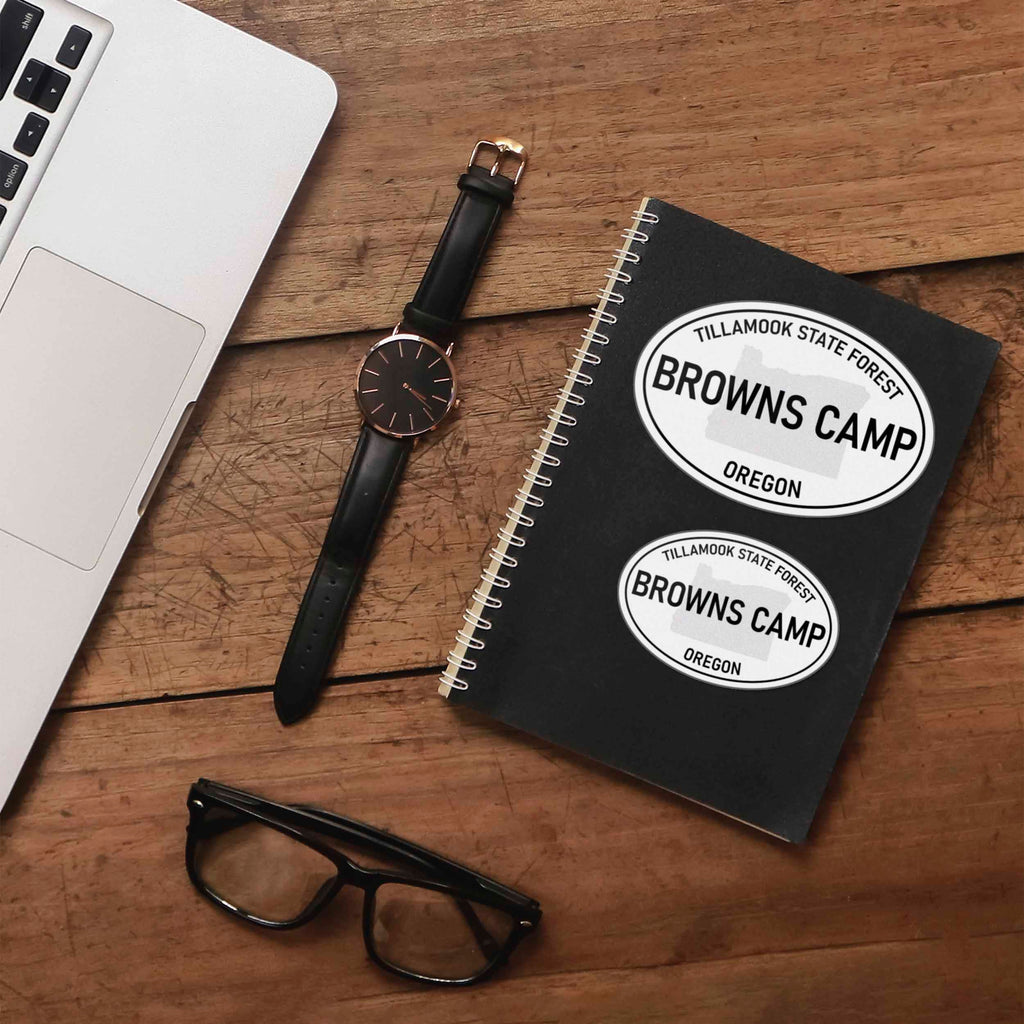Browns Camp Oregon White Oval Bumper Sticker