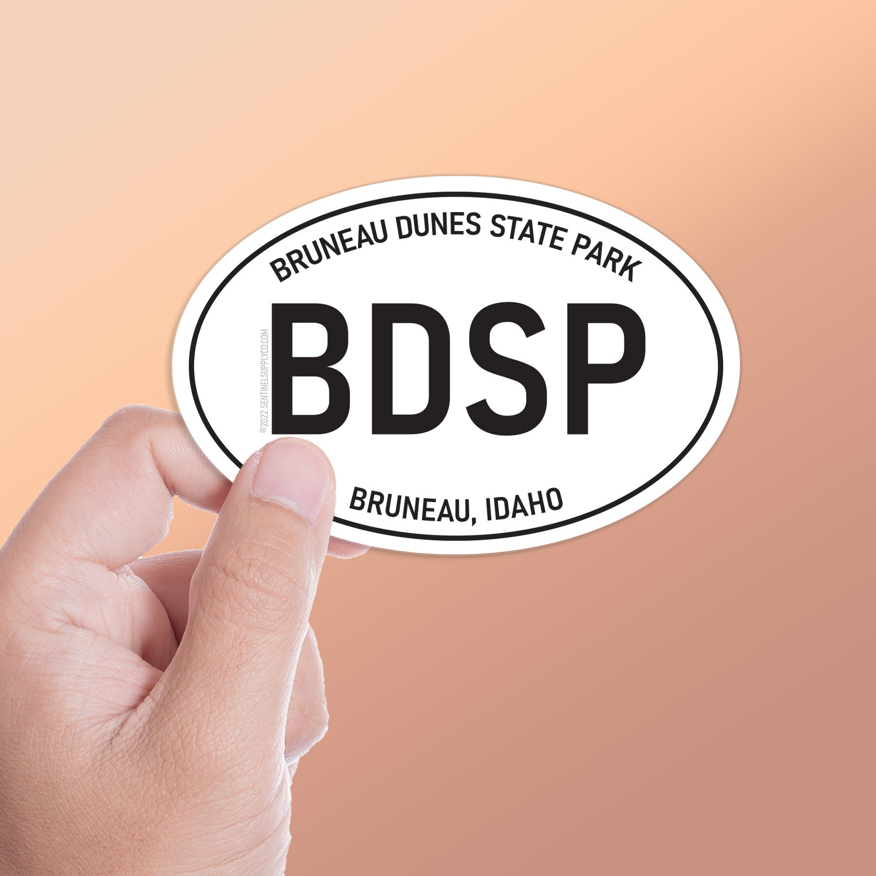 White Oval Bruneau Dunes Idaho Sticker