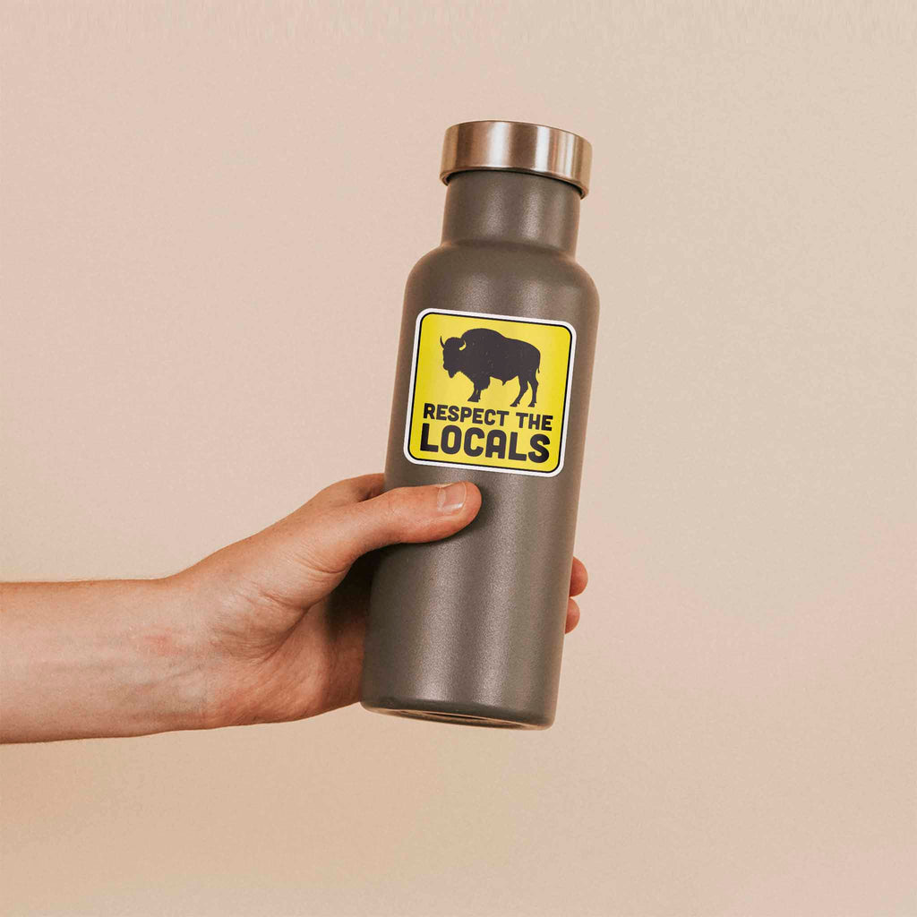 Respect the Locals Buffalo Sticker - Funny Bison Decal