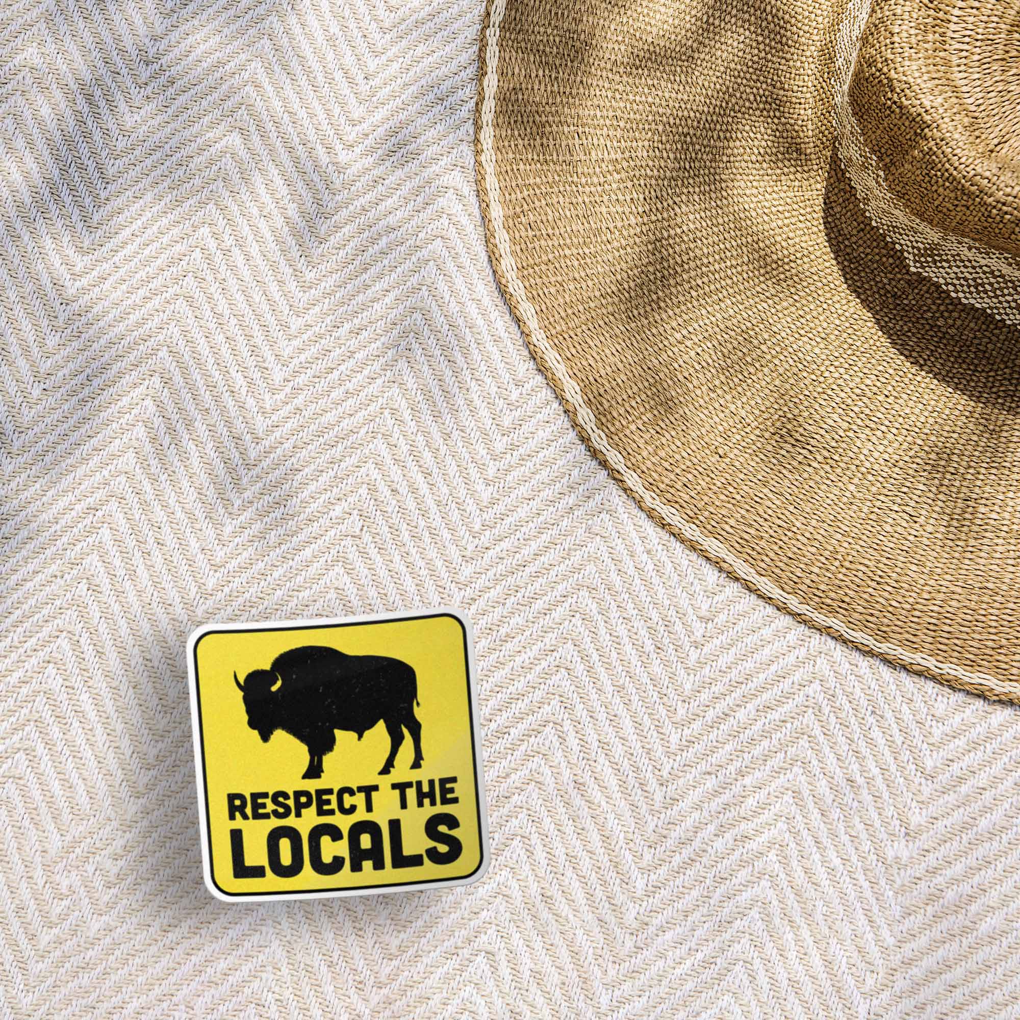 Respect the Locals Buffalo Sticker - Funny Bison Decal