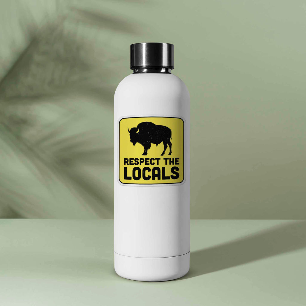 Respect the Locals Buffalo Sticker - Funny Bison Decal