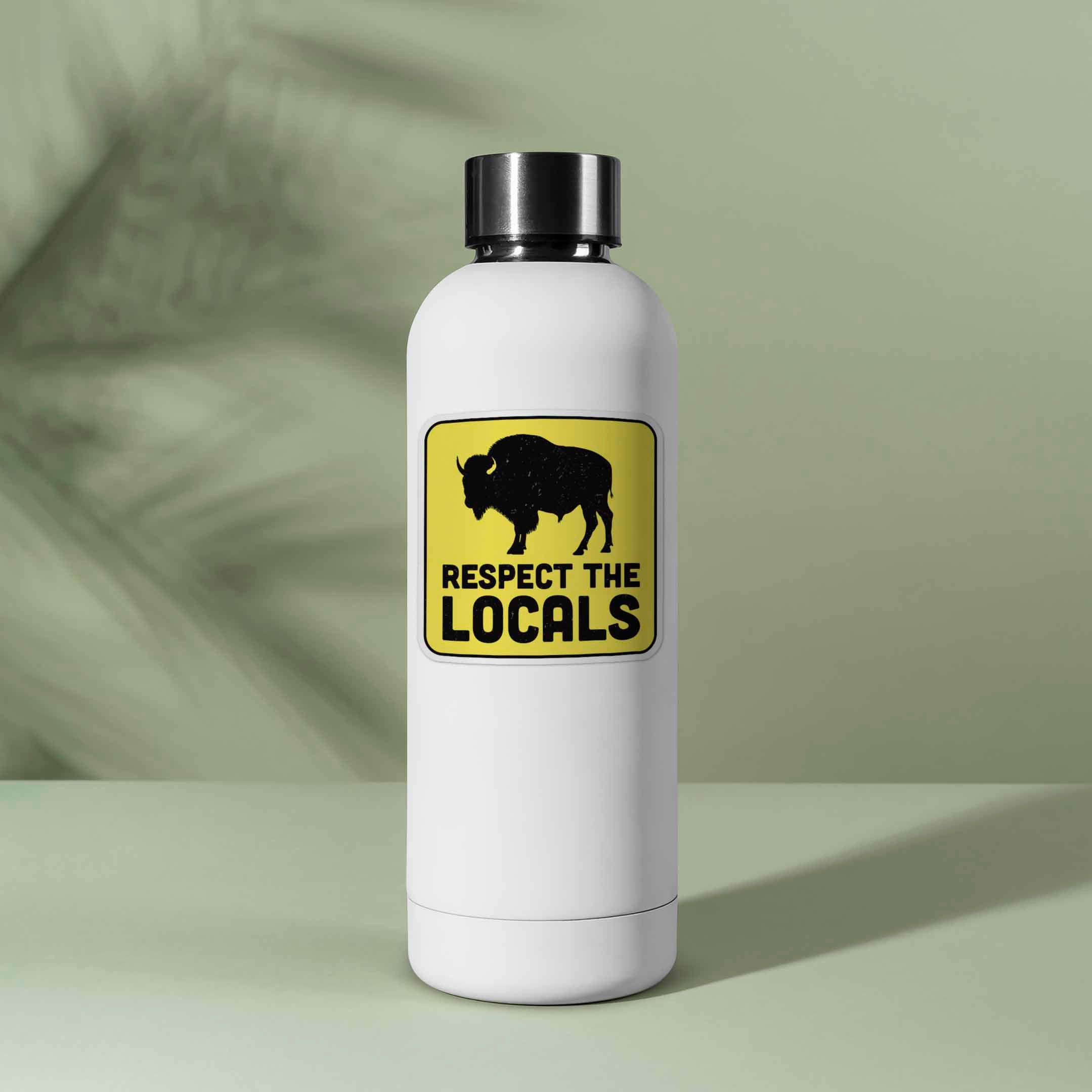 Respect the Locals Buffalo Sticker - Funny Bison Decal
