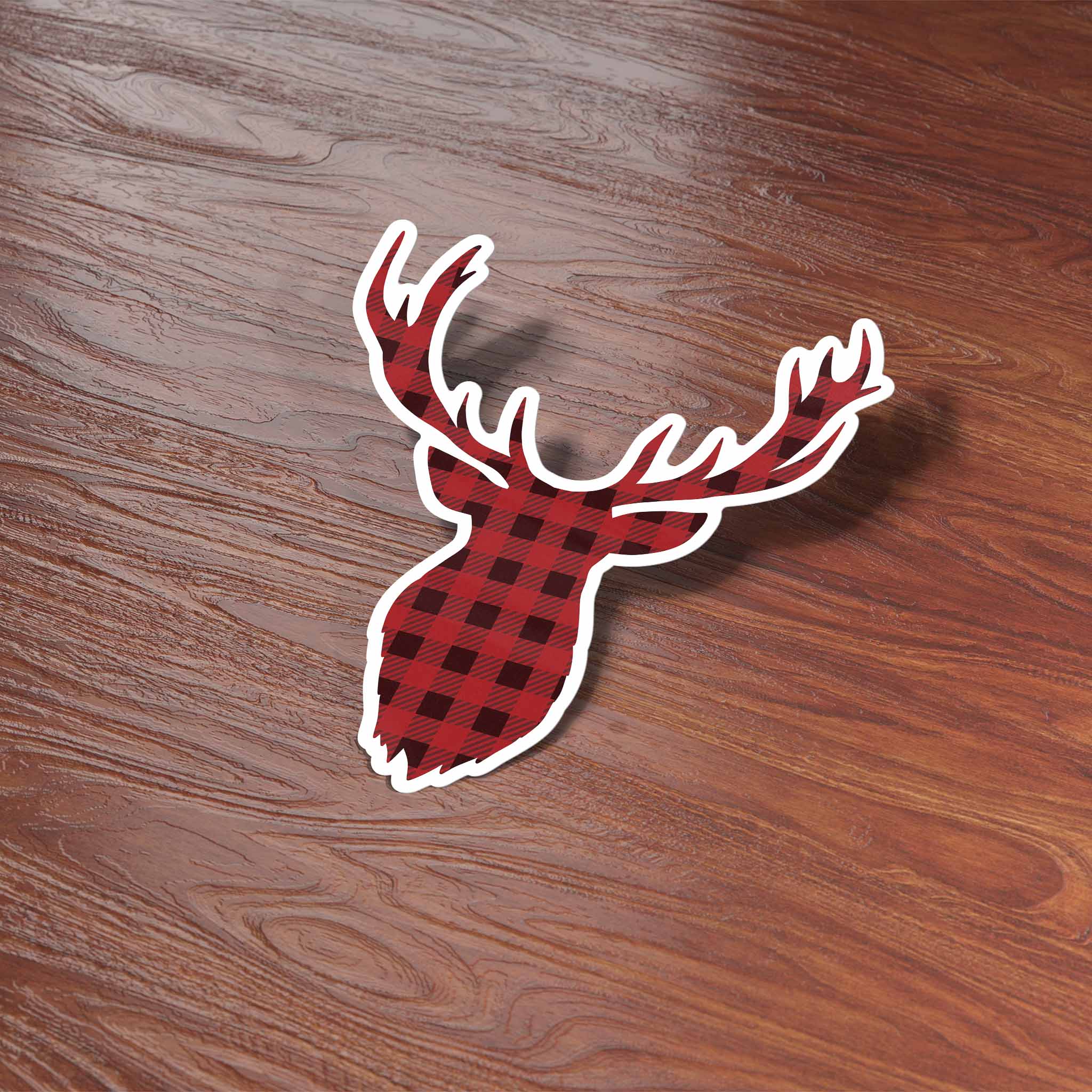 Buffalo Plaid Deer Antler Sticker