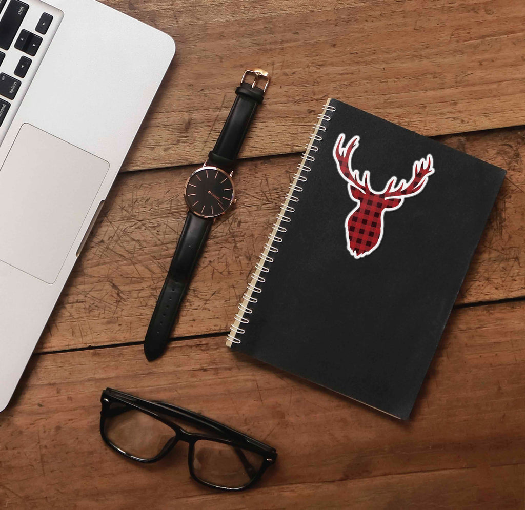 Buffalo Plaid Deer Antler Sticker