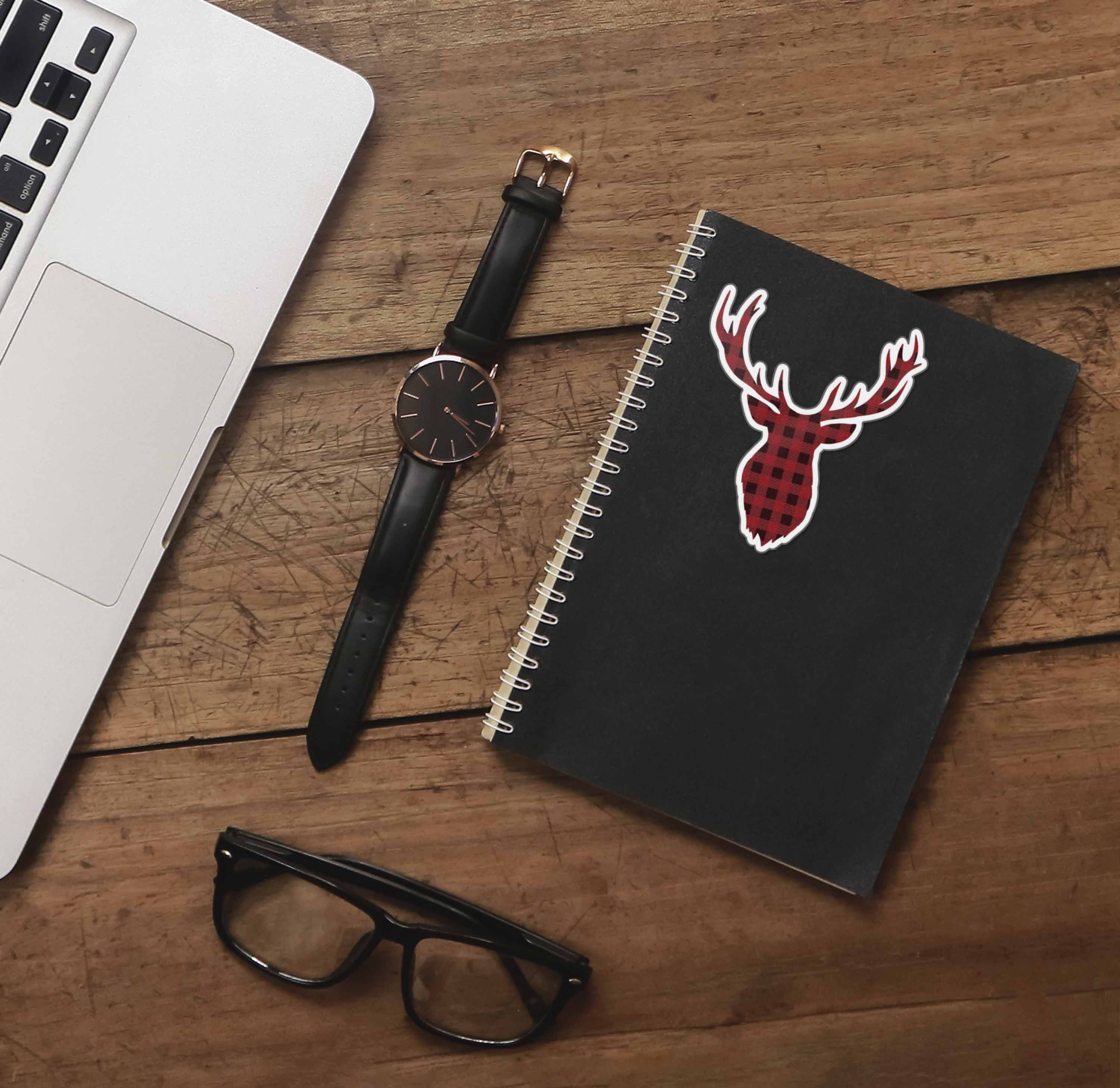 Buffalo Plaid Deer Antler Sticker
