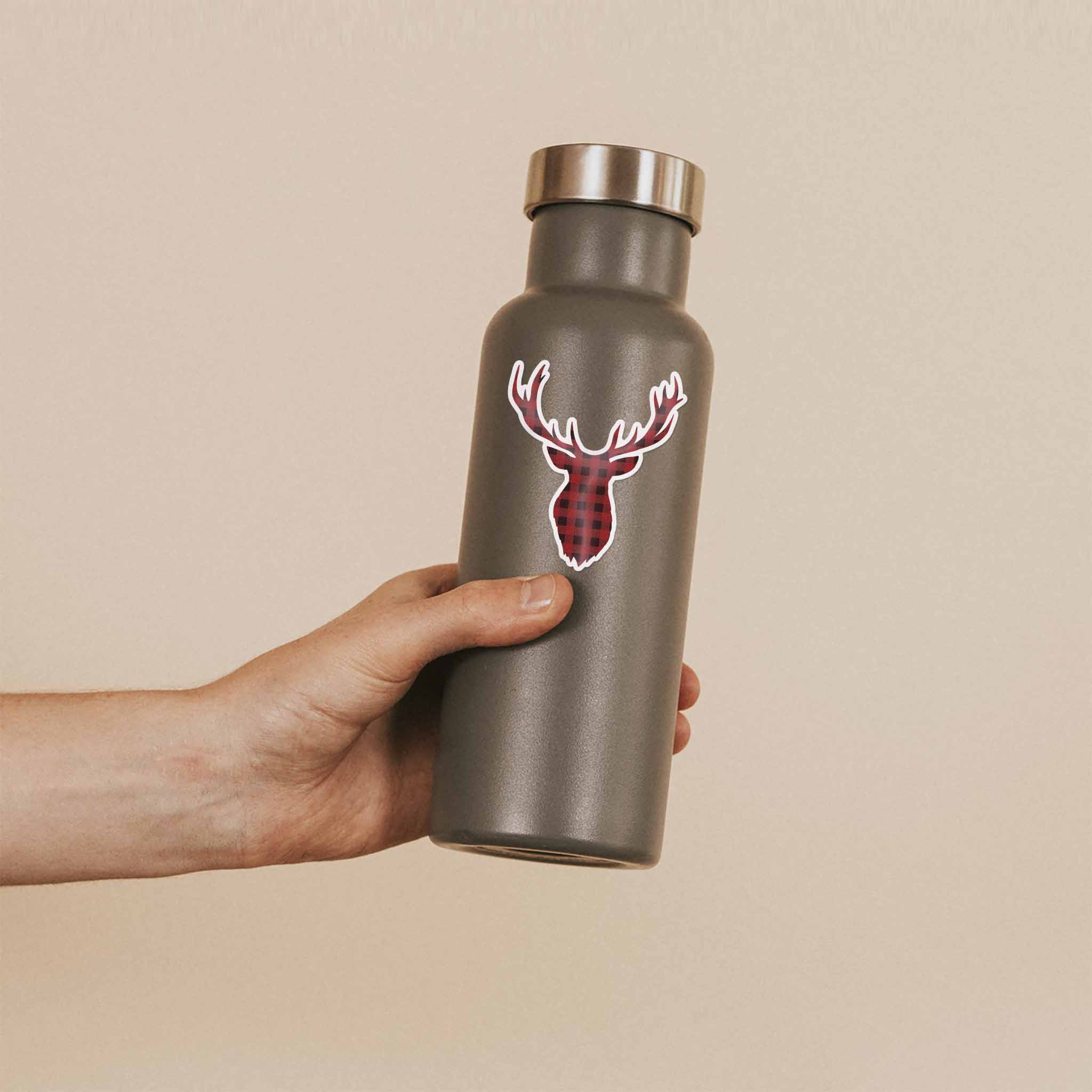 Buffalo Plaid Deer Antler Sticker