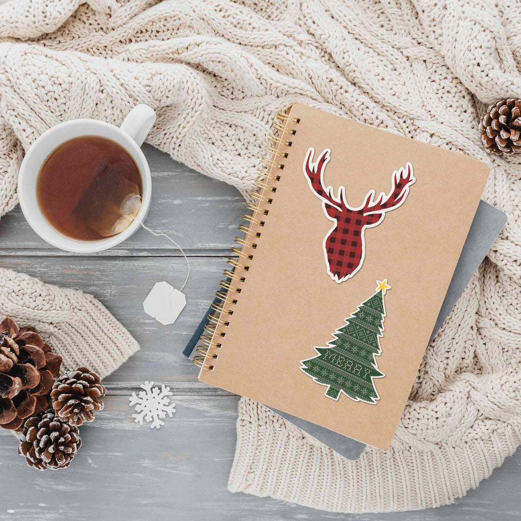Buffalo Plaid Deer Antler Sticker