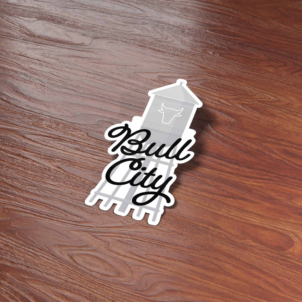 Bull City Water Tower Durham North Carolina Sticker - Cool NC Decal